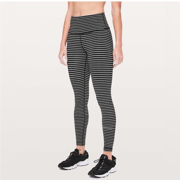lululemon athletica Pants - lululemon athletica Black and White Striped Leggings